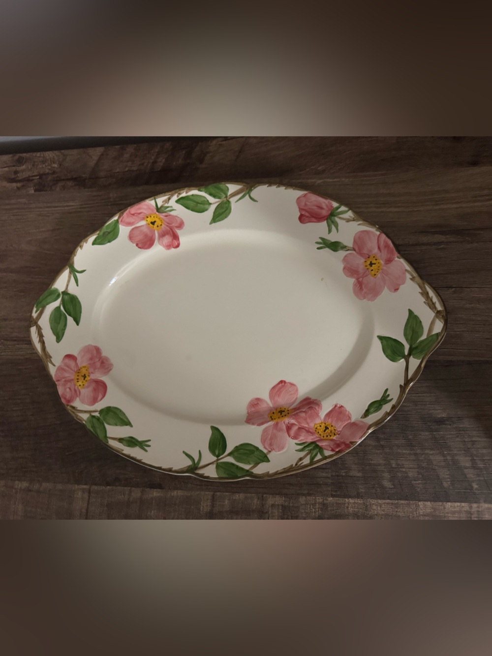 14" Franciscan Ware Desert Rose Oval Serving Platter Made in USA Gladding McBean